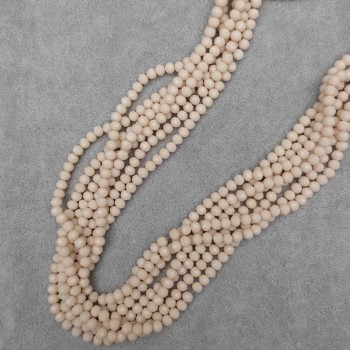 Cuentas facetadas beige de cristal checo en forma de rondel, diámetro 6×5 mm ±, longitud 41 mm ± en hilo