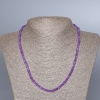 Collar de amatista facetada artificial en forma de rondel, diámetro 4×2,5 mm, longitud 48 cm