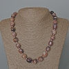 Collar de charoita, piedra natural, cuentas pulidas, diámetro 12×14 mm ±, longitud 51 cm ±