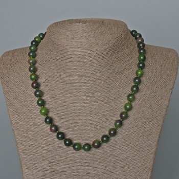 Collar de zoisita natural con cuentas lisas, diámetro 8,5 mm, longitud 49 cm +/-