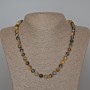 Collar de ojo de gato amarillo grisáceo, 8 mm, 48 cm aprox.