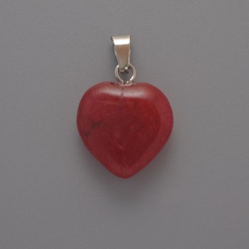 Colgante Corazón de Turmalina, diámetro 15x15x6 mm, longitud 23 mm ±