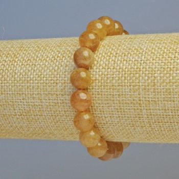 Pulsera de calcita, cuentas lisas de 10 mm de diámetro +/- (elástico), longitud 18 cm+