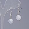 Pendientes de aguamarina, piedra natural facetada, diámetro 9×10 mm, longitud 31 mm aprox.