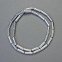 Cuentas de hematita cilindro color plata, diámetro 12x4 mm +-, longitud 42 cm +- hilo
