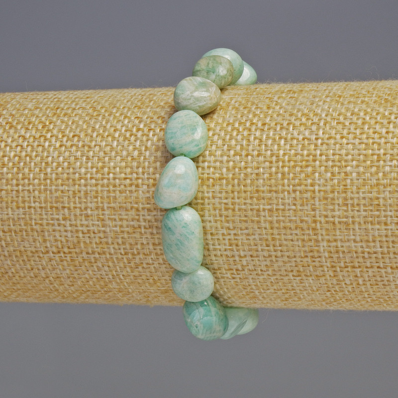 Pulsera facetada de amazonita natural