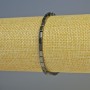 Pulsera de hematita rectangular negra, cuentas de 5×3 mm, longitud 18 cm, elástica