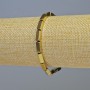 Pulsera de hematita rectangular en color dorado, dimensiones 10×4 mm, longitud 18 cm, base elástica