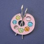 Broche Paleta con esmalte — metal plateado 45×32 mm+
