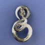 Broche serpiente gris con esmalte plateado en metal 52×29 mm+