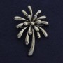 Broche Flor Crisantemo de metal plateado 55×81 mm+