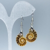 Pendientes con amonitas naturales 18×22×4 mm, longitud 48 mm, tallas surtidas