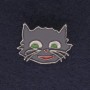 Broche «Gata» plateado con esmalte gris 27×22 mm+