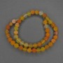 Cuentas de ágata naranja, bolas lisas de 8 mm, en hilo, longitud 38 cm+