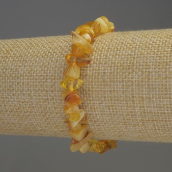 Pulsera de fragmentos de ámbar 5-10×3-5 mm, longitud 18 cm, elástico