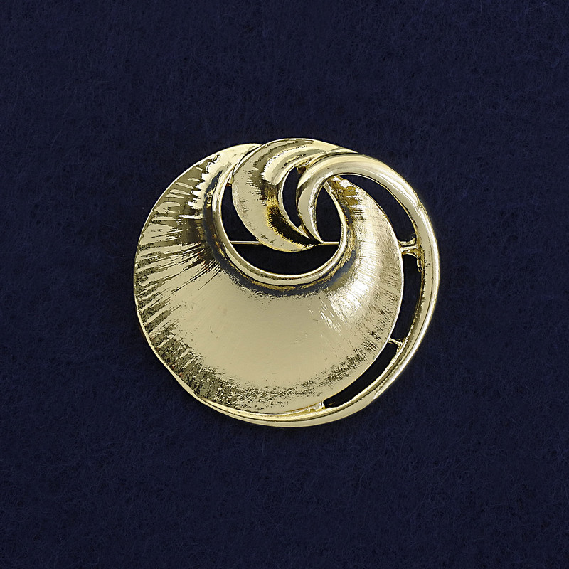 Broche 'Acento' de metal dorado, diámetro 40 mm+