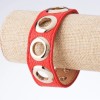 Pulsera Tin Tin con tachuelas, cuero ecológico, cierre a presión, color rosa, acabado dorado; ancho 2,5 cm, longitud 18-23 cm