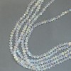 Cuentas facetadas de cristal checo en hilo blanco translúcido con acabado tipo gasolina, rondel facetado, diámetro 6×5 mm, longitud 39 cm +