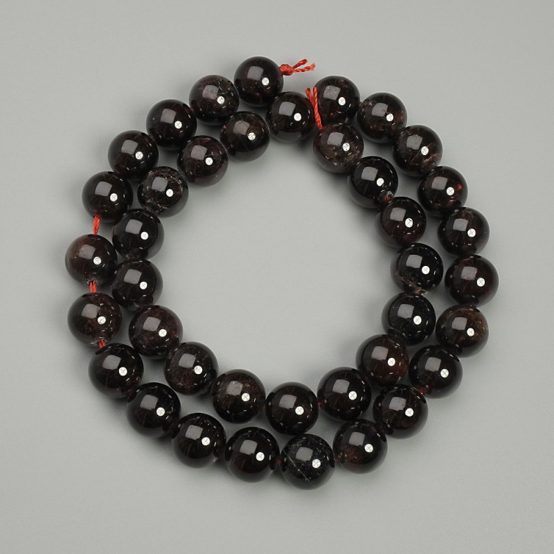Cuentas de granate en bola, diámetro 10 mm ±, longitud 40 cm ±
