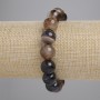Pulsera de ágata con bolas lisas, diámetro 12 mm, longitud 18 cm, elástica