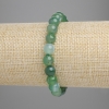 Pulsera verde de ágata, cuentas lisas de 8 mm, diámetro 8 mm (+/-), longitud 18 cm (+/-), elástico
