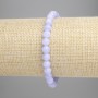 Pulsera de ágata azul, cuentas lisas de 6 mm ± (elástico), longitud 18 cm+