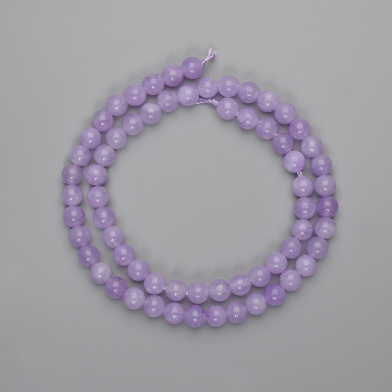 Cuentas de kunzita, bolas lisas de 6 mm, longitud 38 cm+
