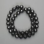 Cuentas facetadas de hematita, bola de 10 mm +/-, longitud 38 cm +/-