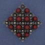 Broche-colgante Rombo Turmalina plateado 56 mm+