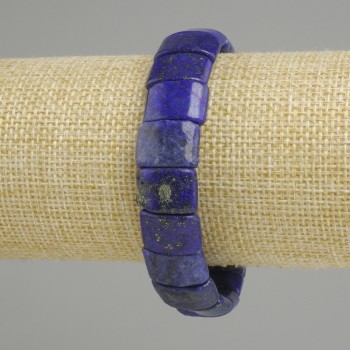 Pulsera de lapislázuli con eslabones, diámetro 14-15×9 mm, 5-10 mm ±, longitud 18 cm (elástica)