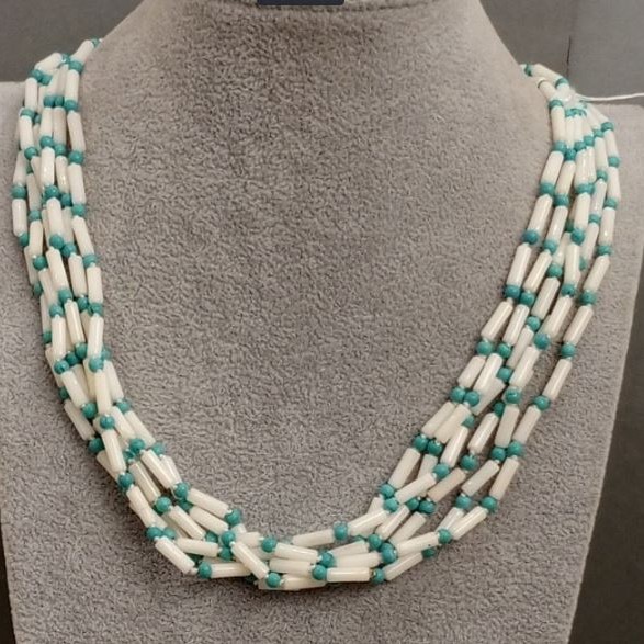 Collar multihilo con piedras surtidas, longitud 55 cm+