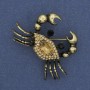 Broche Cangrejo con strass dorado, 43×35 mm+