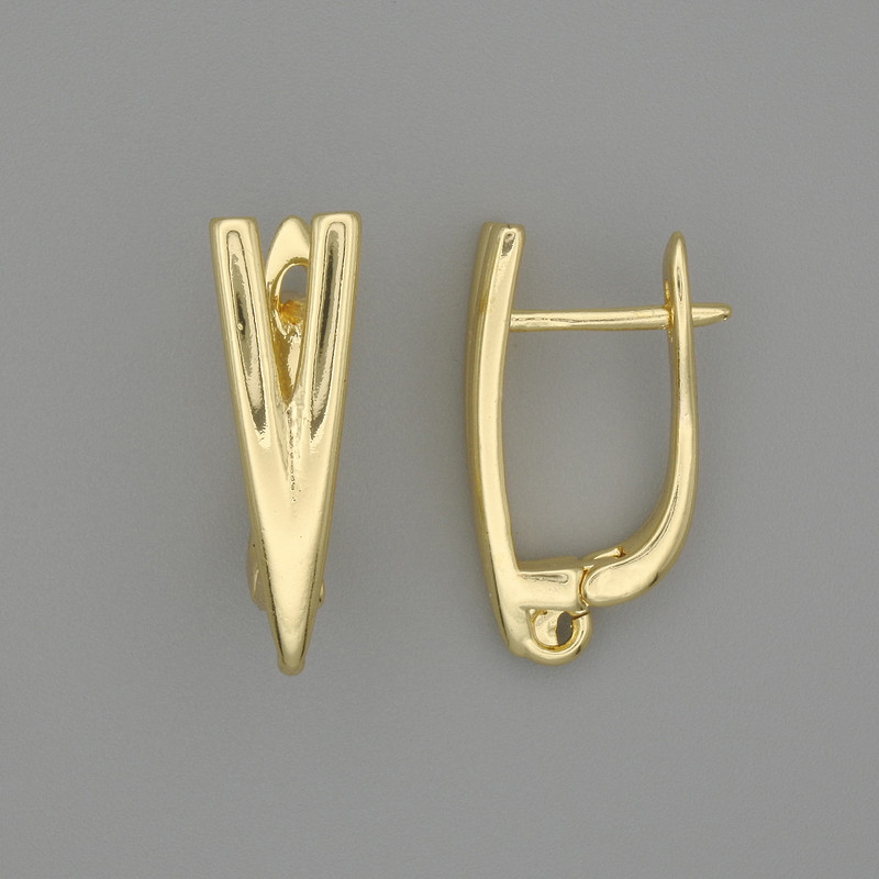 Ganchos para pendientes de metal dorado 19×5,5 mm - par