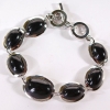 Rebaja. Pulsera de ágata con engaste liso, piedra ovalada de 18×22 mm y 15×20 mm, longitud 18–21 cm
