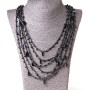 Collar telaraña negro con colgantes ovalados, 70 cm