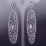 Pendientes con cristales blancos «Malla» plateado
