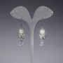 Pendientes 'Nocturnos' blancos con cristal checo transparente, longitud 5 cm