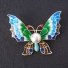 Broche «Mariposa» con esmalte de colores, 5×4,5 cm, color del metal dorado, serie de insectos