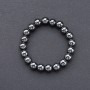 Pulsera de hematita natural con cuentas lisas de 10 mm de diámetro