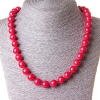 Collar de coral rojo prensado, cuentas de 10 mm, longitud 45 cm