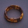 Pulsera elástica de ojo de tigre con eslabones rectangulares de 2,5×1,2 cm