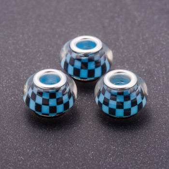 Abalorio Pandora azul claro, plástico, diámetro 13 mm, diámetro 5 mm, empaque 11 piezas
