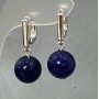 Pendientes de lapislázuli artificiales, diámetro 12 mm