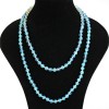 Collar largo de piedra lunar, cuentas lisas de 8 mm, longitud 118 cm