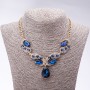 Collar de noche con cristales azules 'Gotas preciosas', longitud 42-49 cm