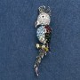 Rebaja! Broche «Cacatúa» 7x1,5 cm en metal gris