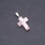 Colgante cruz de cuarzo rosado 25×18 mm