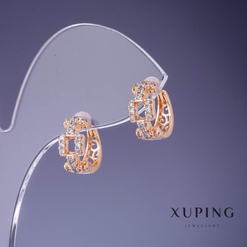 Pendientes Xuping cadenas 13×6 mm «baño de oro 18K»