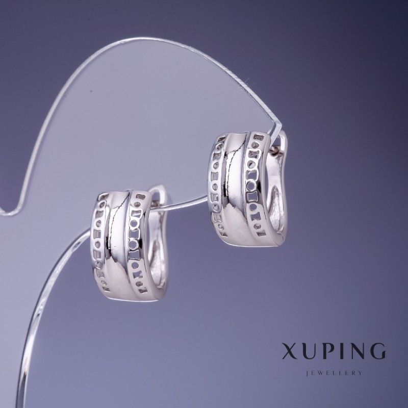 Pendientes Xuping rodio 18x8 mm