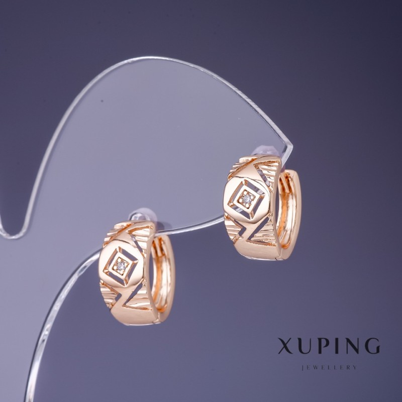 Pendientes Xuping 15×7 mm con baño de oro 18K